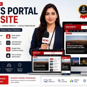 Professional News Portal Website Dashboard with Responsive News Homepage